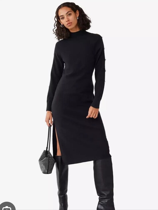 & Other Stories Dresses & Skirts - & Other Stories wool midi dress with heart rhinestone detail Sz L